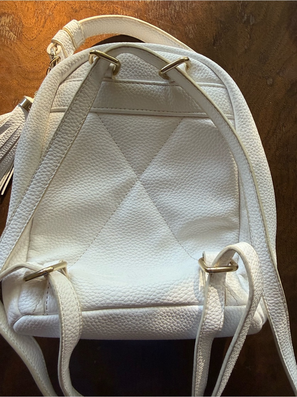 WHITE GUESS MINI BACKPACK PURSE - Picture 7 of 9